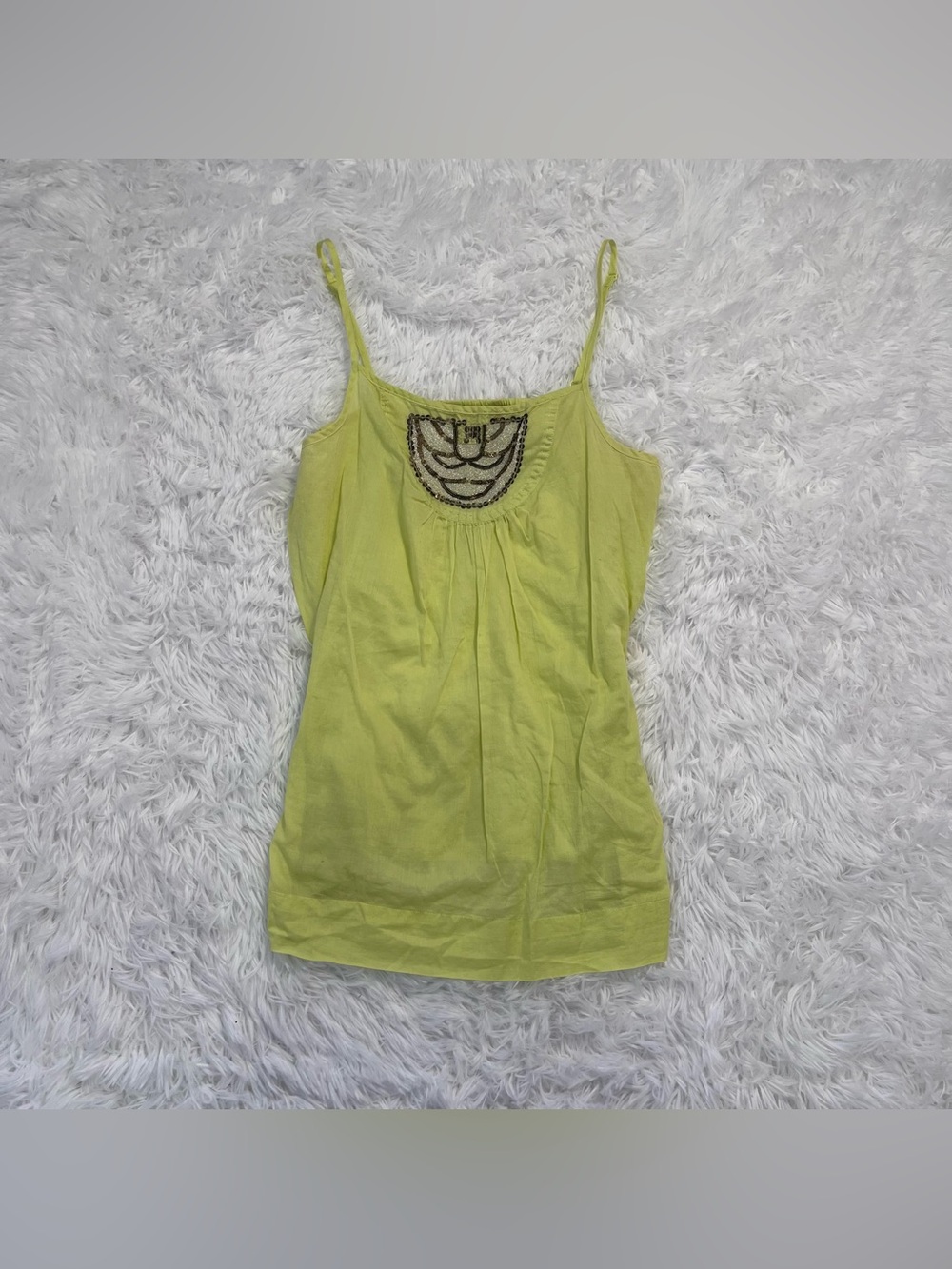 🍟y2k yellow sequin‎ tank top small